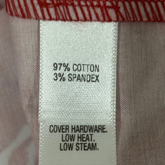 St John Size 8 Red White Floral Straight Leg Ankle Pants USA Designer - Picture 4 of 5